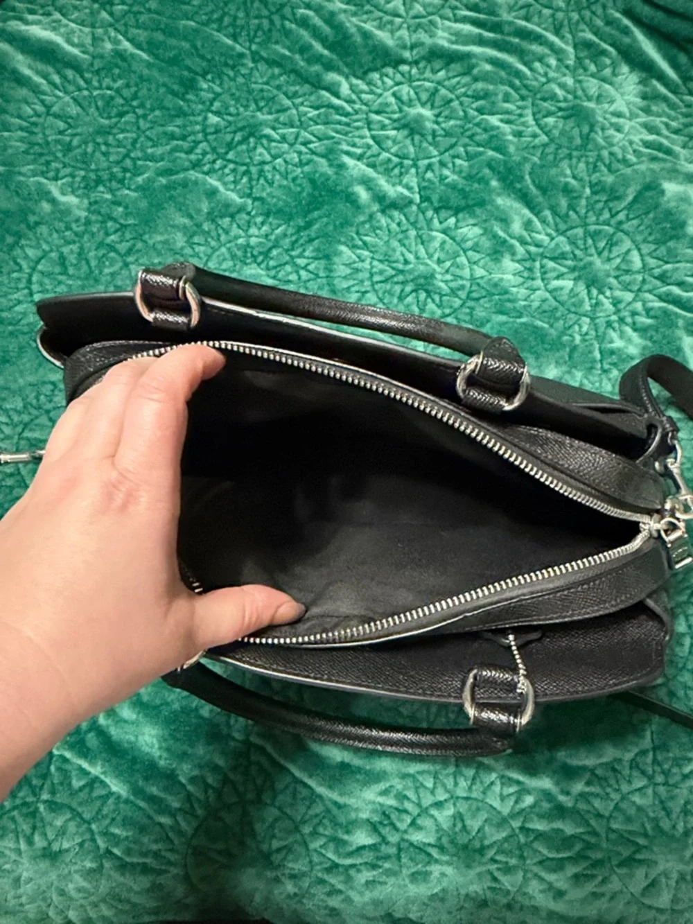Coach Black Leather Dome Satchel with Removable Crossbody Strap - Picture 3 of 7